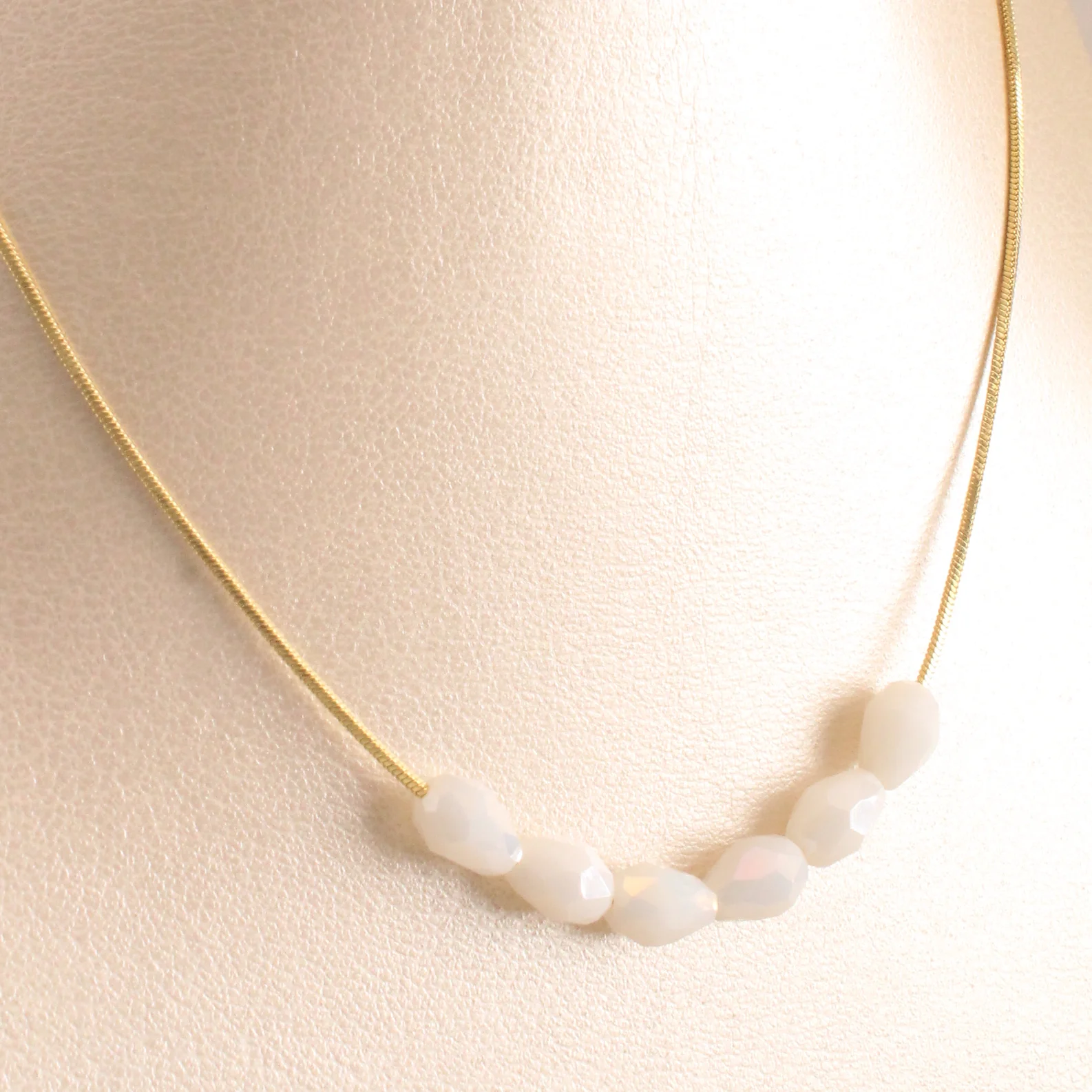 Cad. Collar Con Perlas Blancas Rodio 45Cm Cm - CRG774