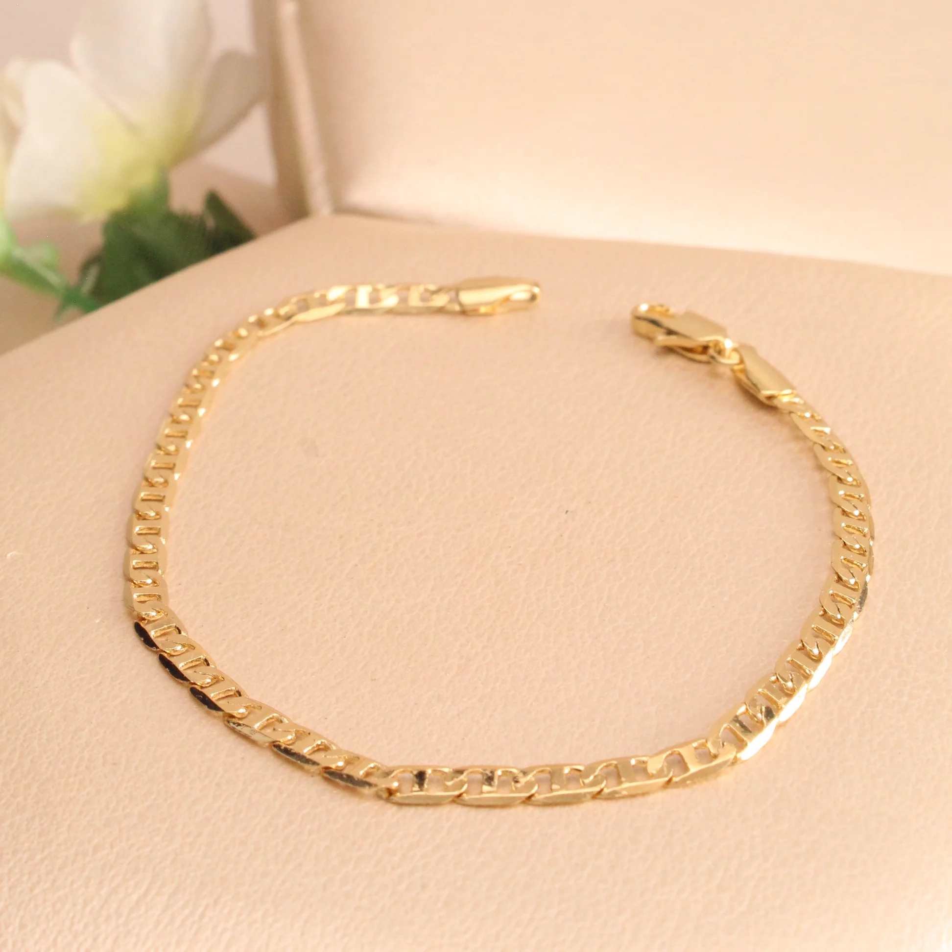 Pul. pulsera dorada rodio 20cm - GRG409