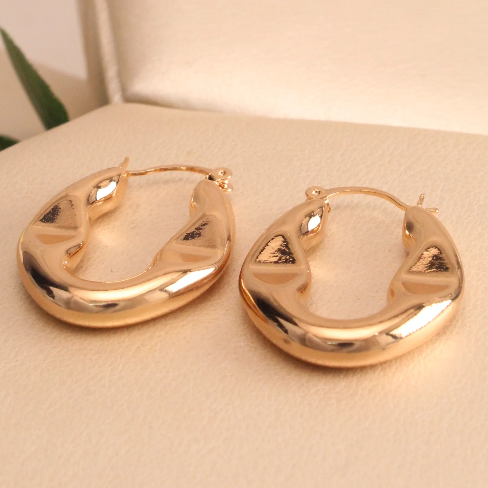 Can. arete rodio dorada rodio 3.5cm - KRG764