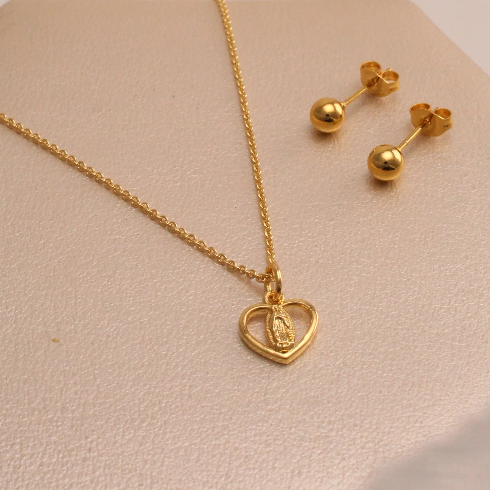 Set. corazon guadalupe rodio 45cm - NRG675