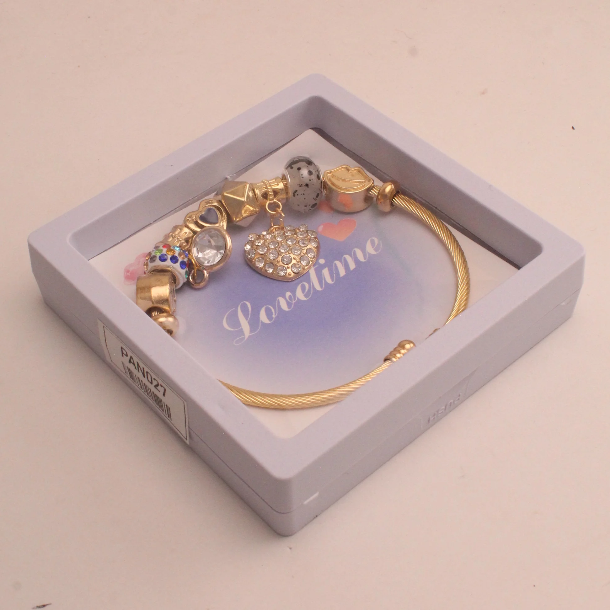 Pul. tipo pan. corazon circones rodio graduable - PAN027