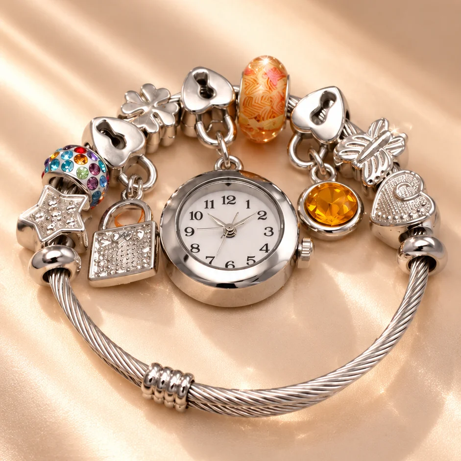 Pul. tipo pan reloj candado naranja acero graduable - PAN057