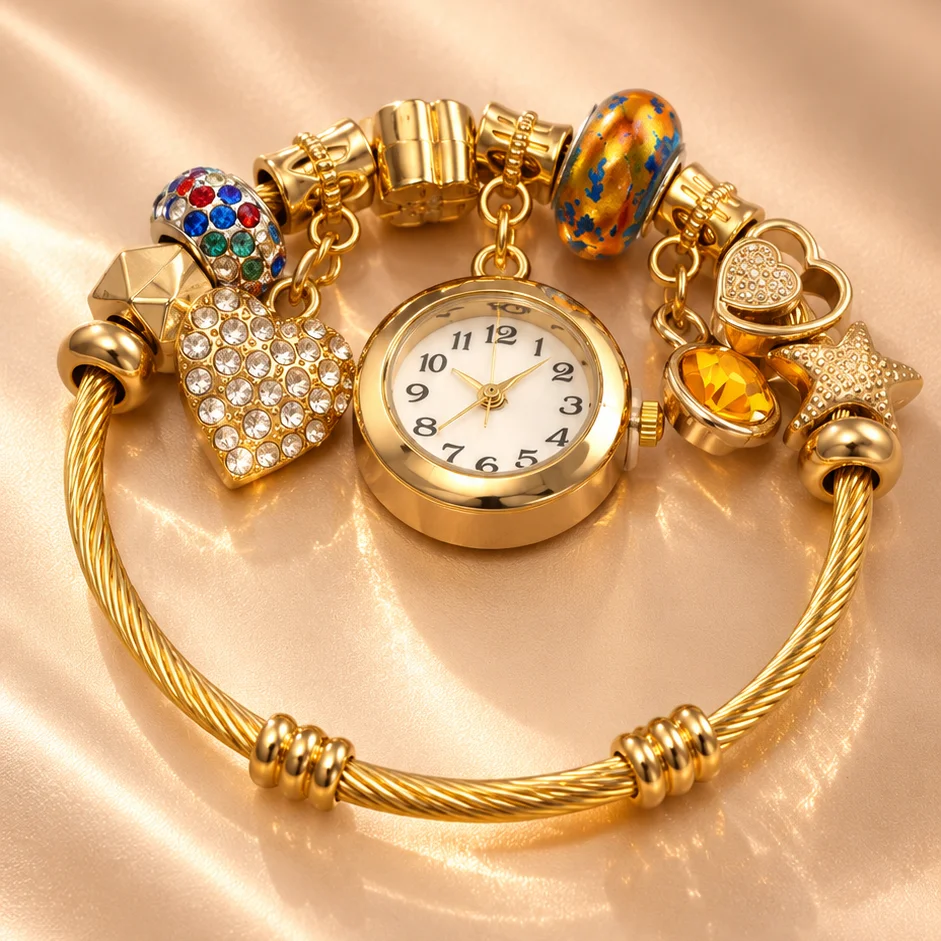 Pul. tipo pan reloj corazon circones acero graduable - PAN062