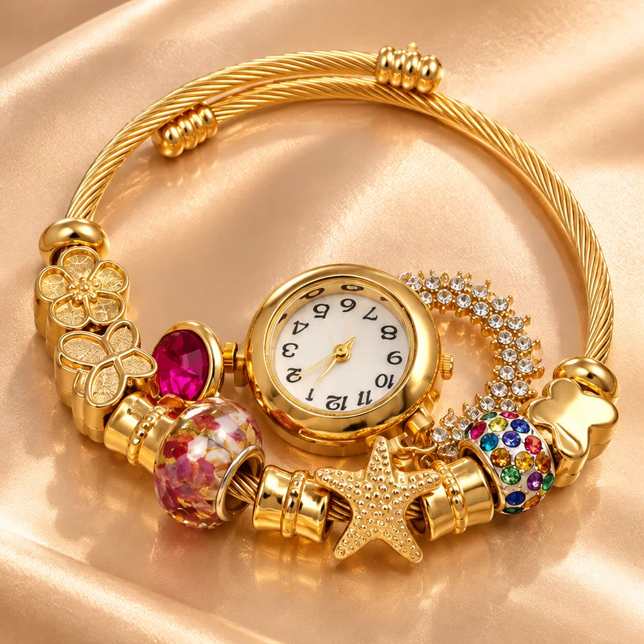 Pul. tipo pan reloj sol rosa acero graduable - PAN064