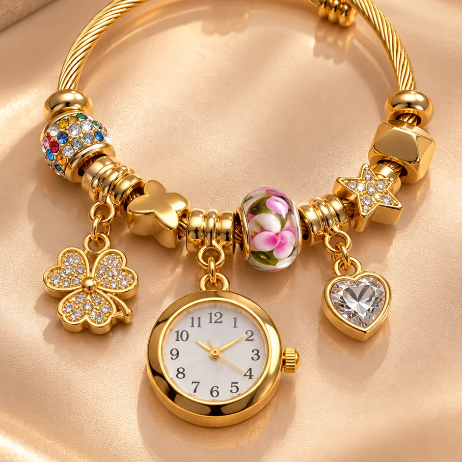 Pul. tipo pan reloj corazon a las cristal acero graduable - PAN071