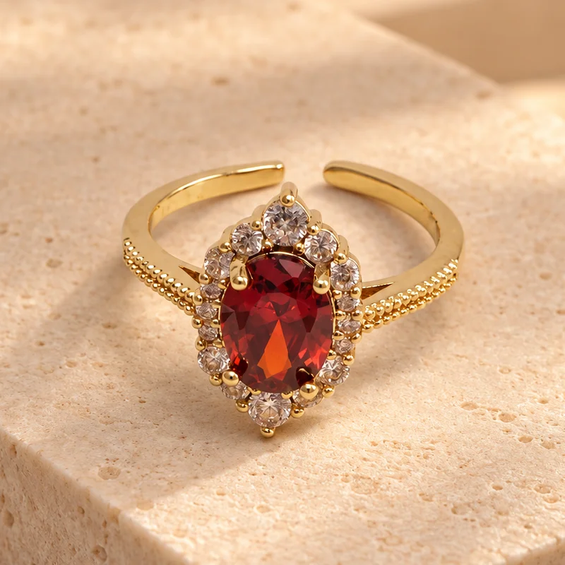 Ani. circon ruby rodio graduable - RRG140