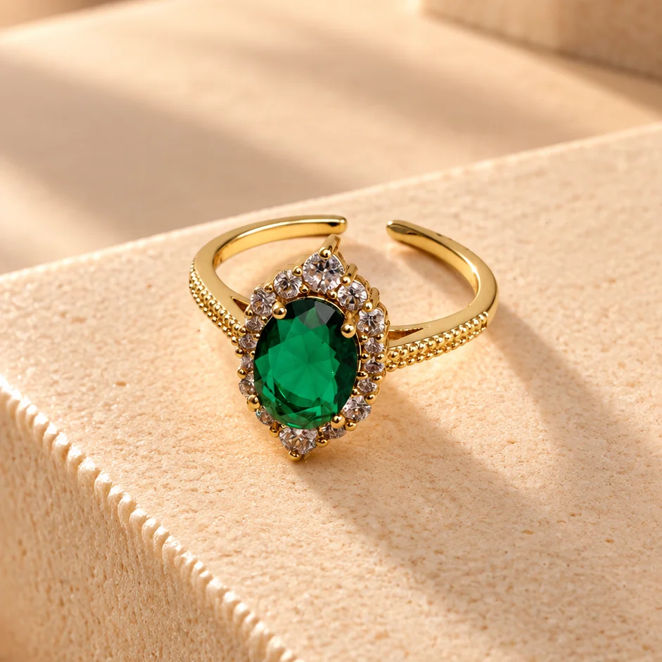 Ani. circon verde rodio graduable - RRG439