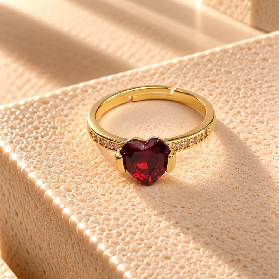 Ani. corazon rojo rodio graduable - RRG647