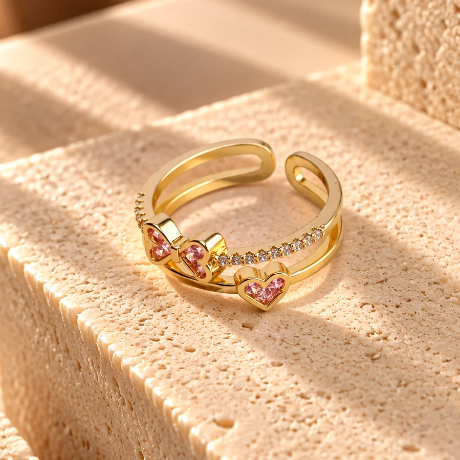 Ani. corazon corbata rosa rodio graduable - RRG745