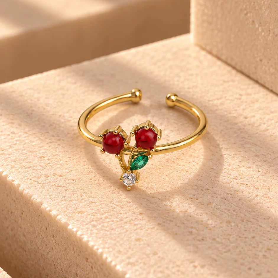 Ani. cereza cristal rodio graduable - RRG949