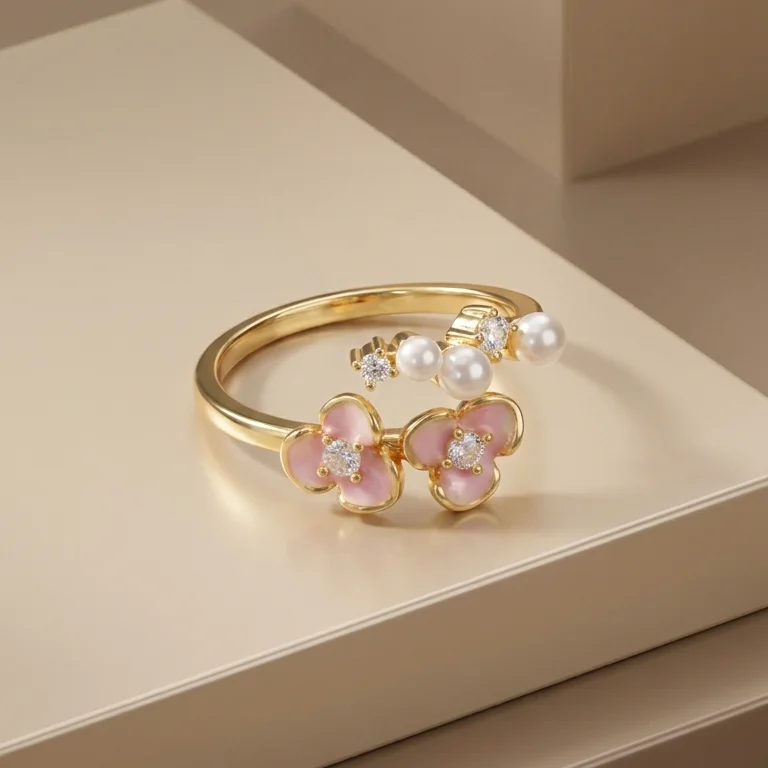 Ani. Flores Dorado Rodio Graduable - RRJ585