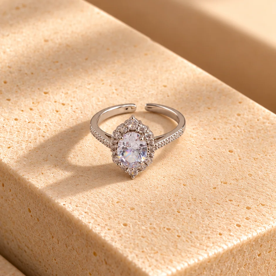 Ani. cristal plateado rodio graduable - RRS397