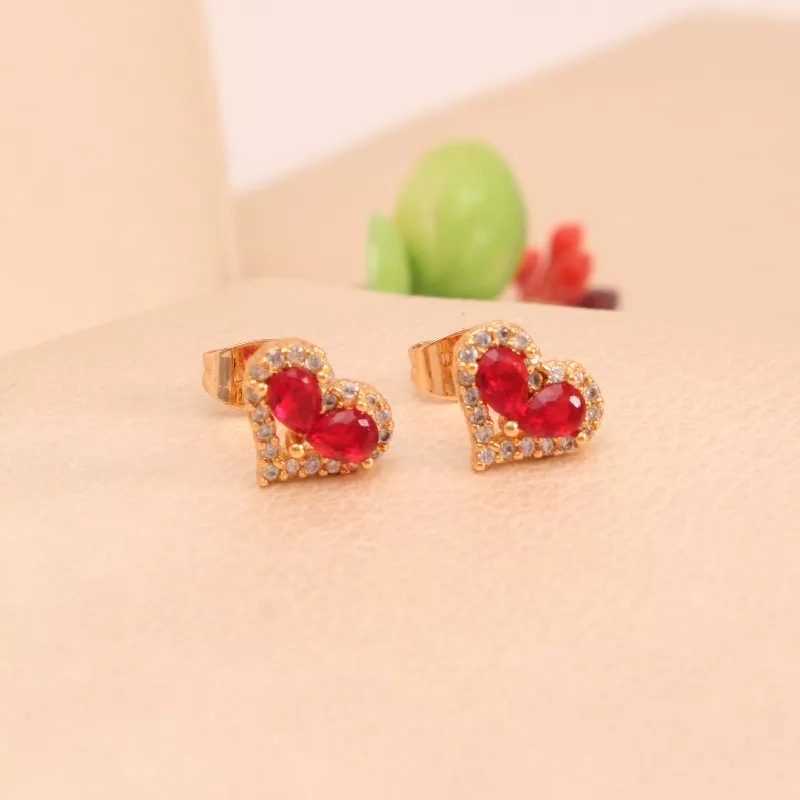 Top. Topo Corazon Rojo Rodio 1cm - TRI226